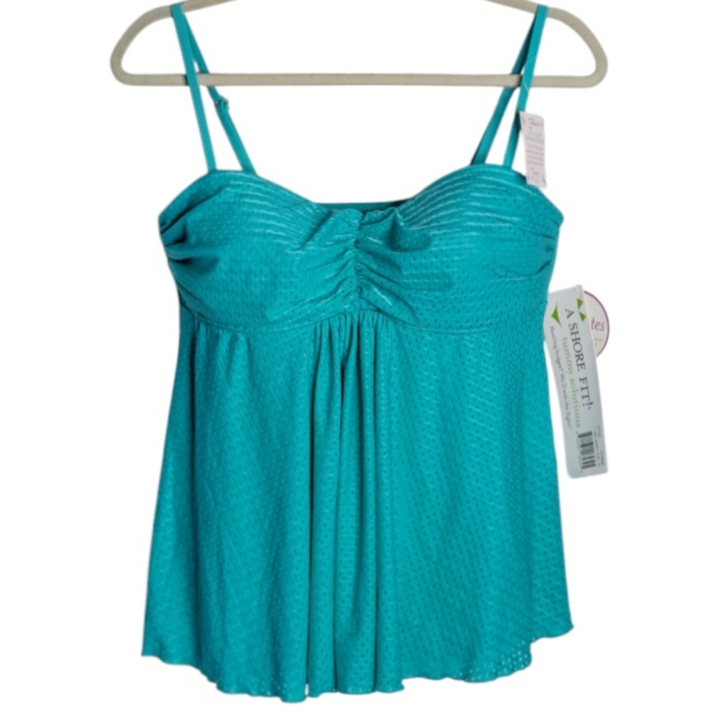 A Shore Fit!  Tummy Solutions Tankini Light Sea Green